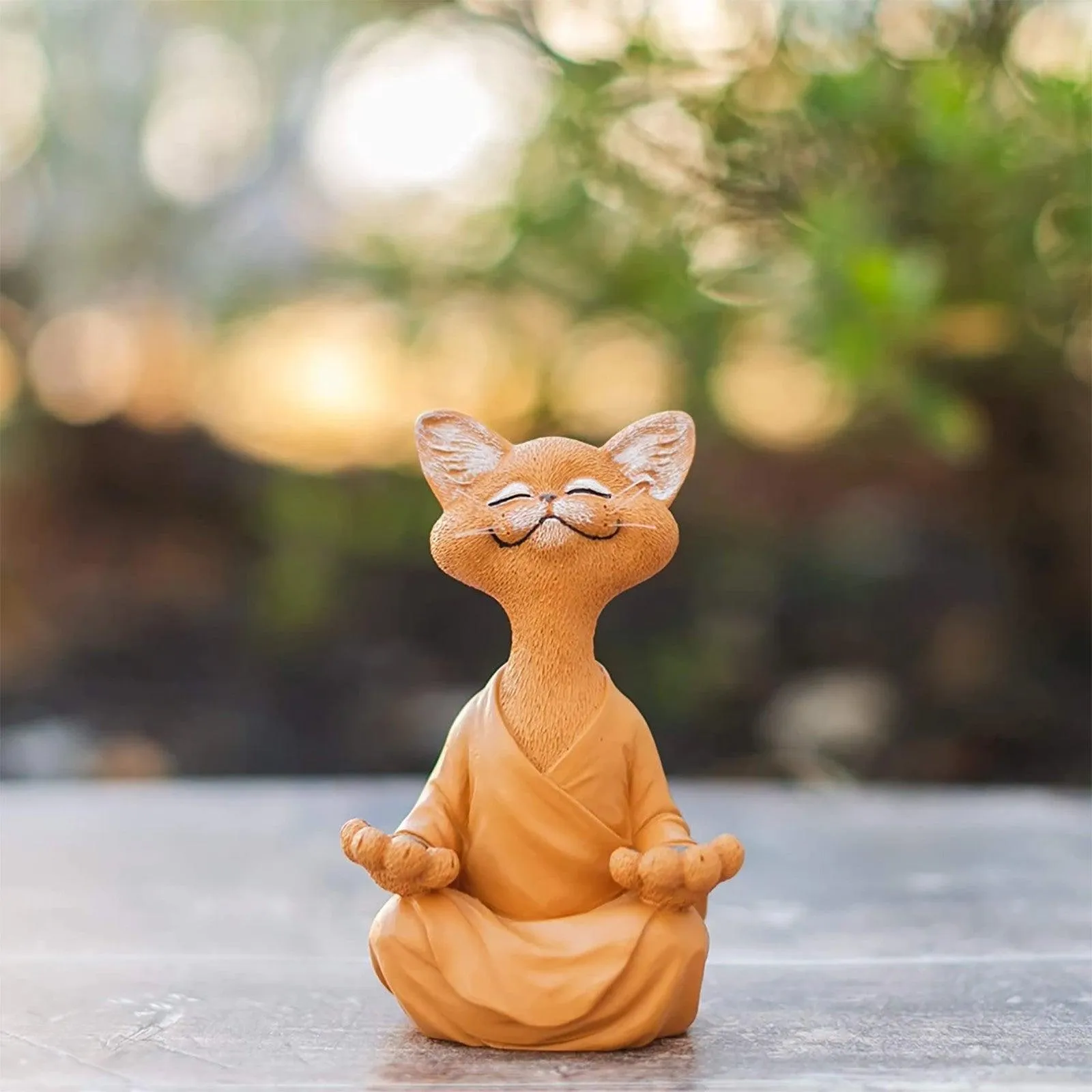 Whimsical Buddha Cat Figurine