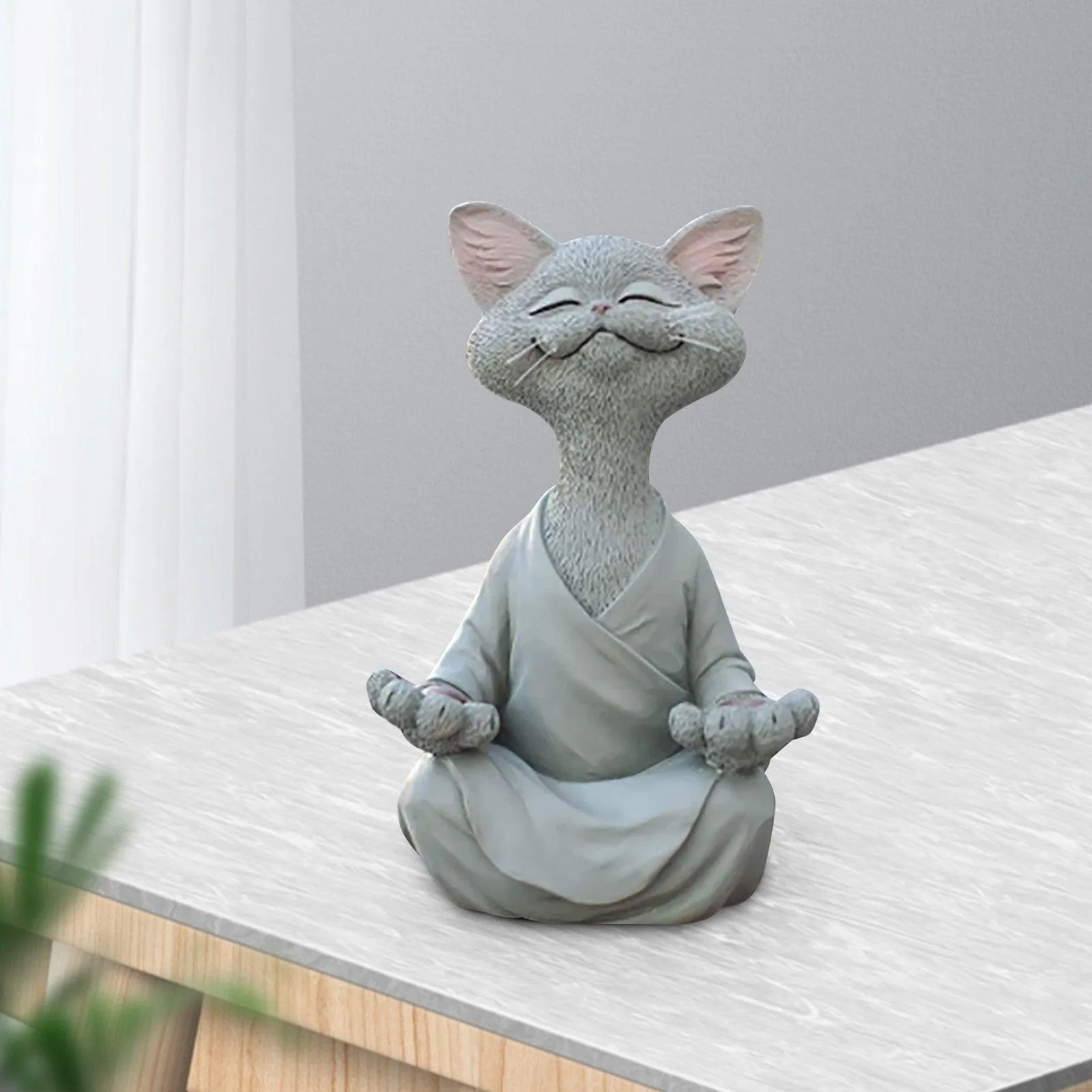 Whimsical Buddha Cat Figurine