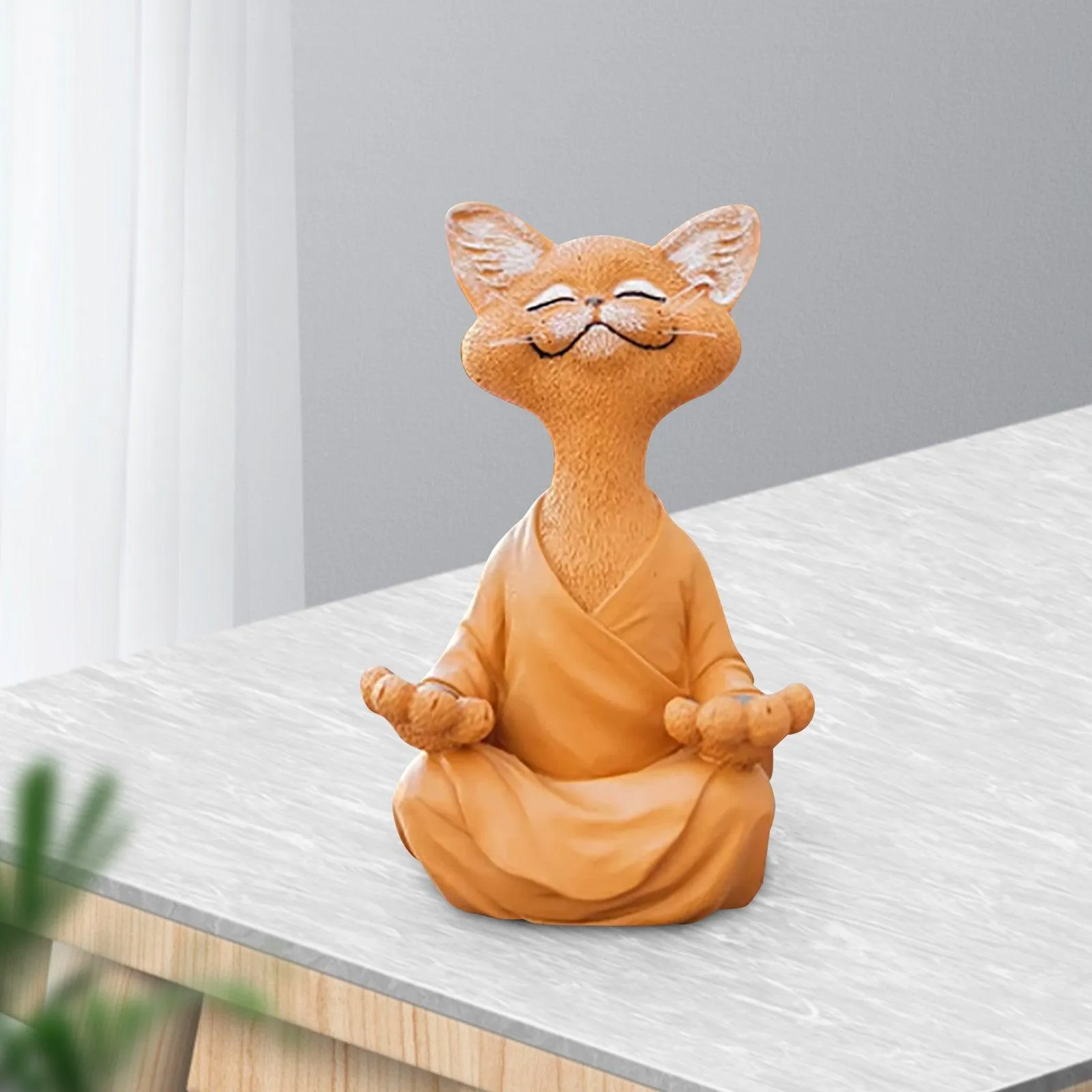 Whimsical Buddha Cat Figurine