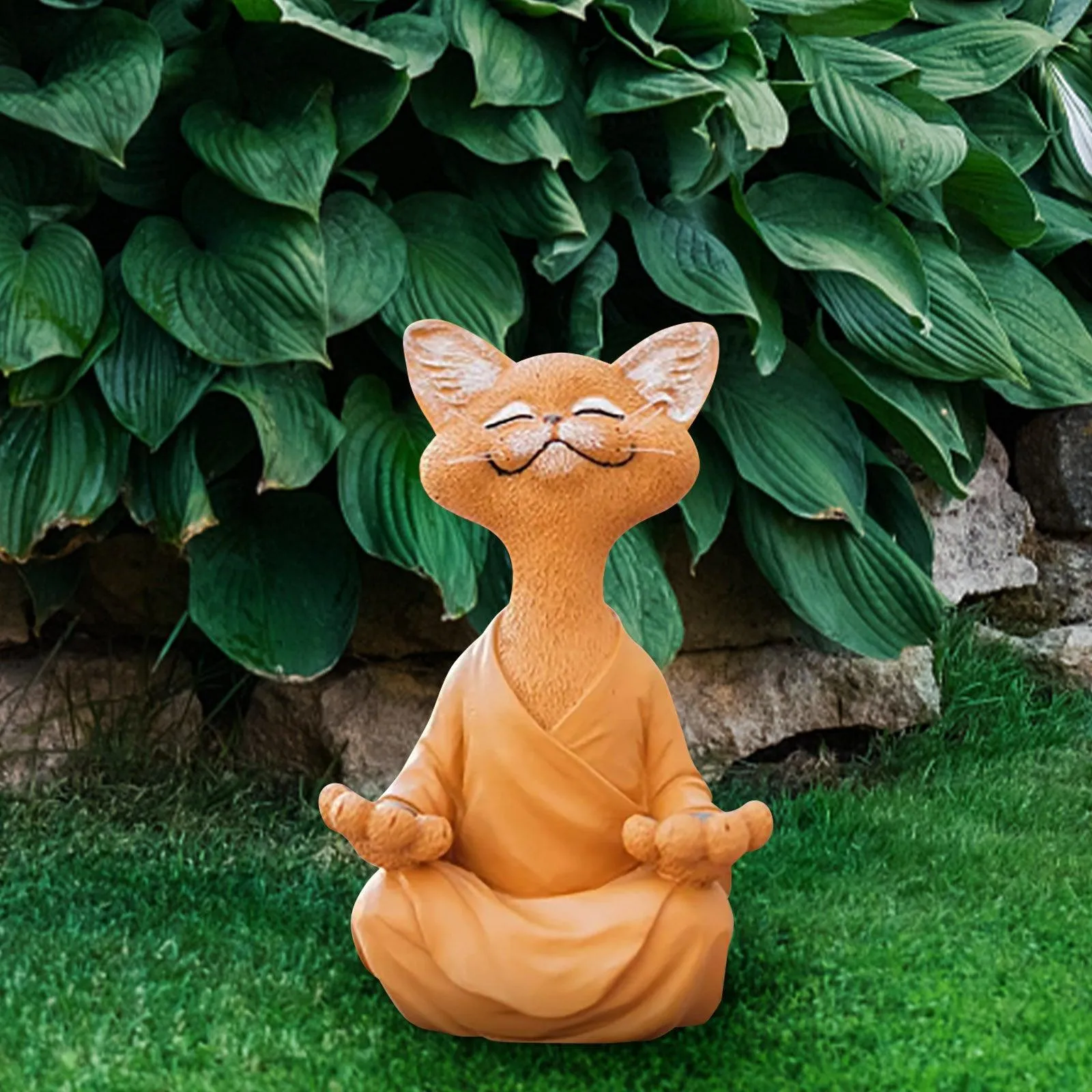 Whimsical Buddha Cat Figurine