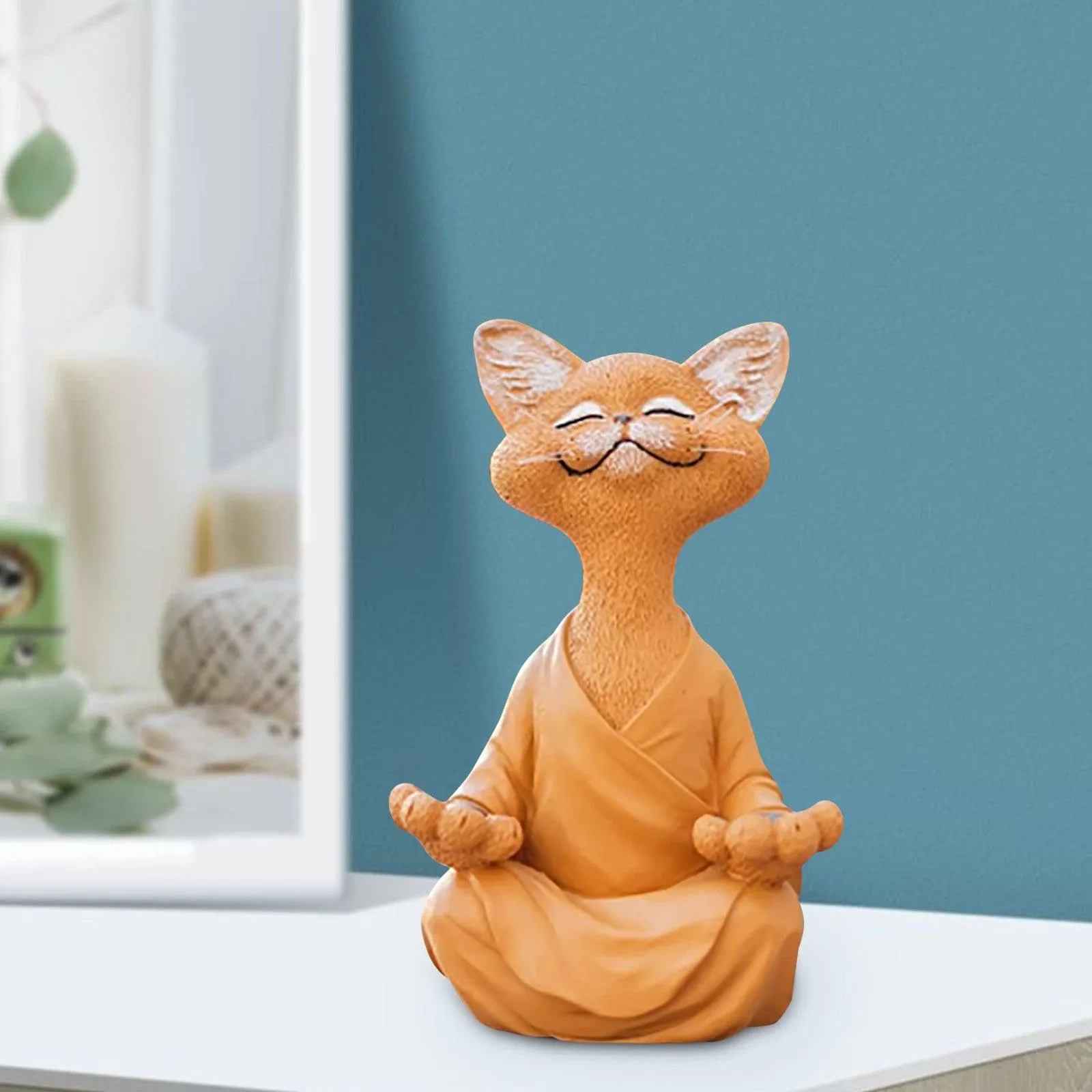 Whimsical Buddha Cat Figurine