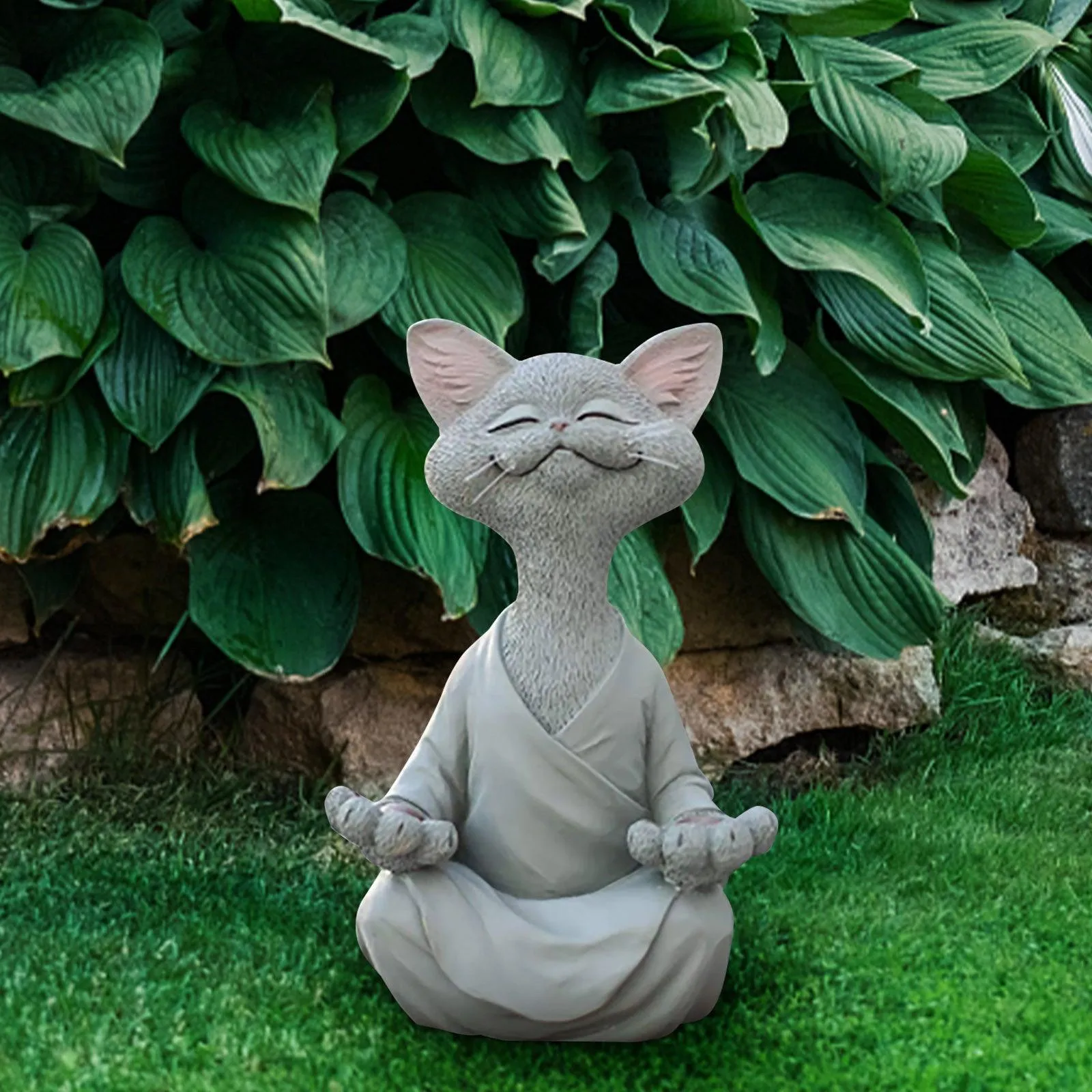 Whimsical Buddha Cat Figurine