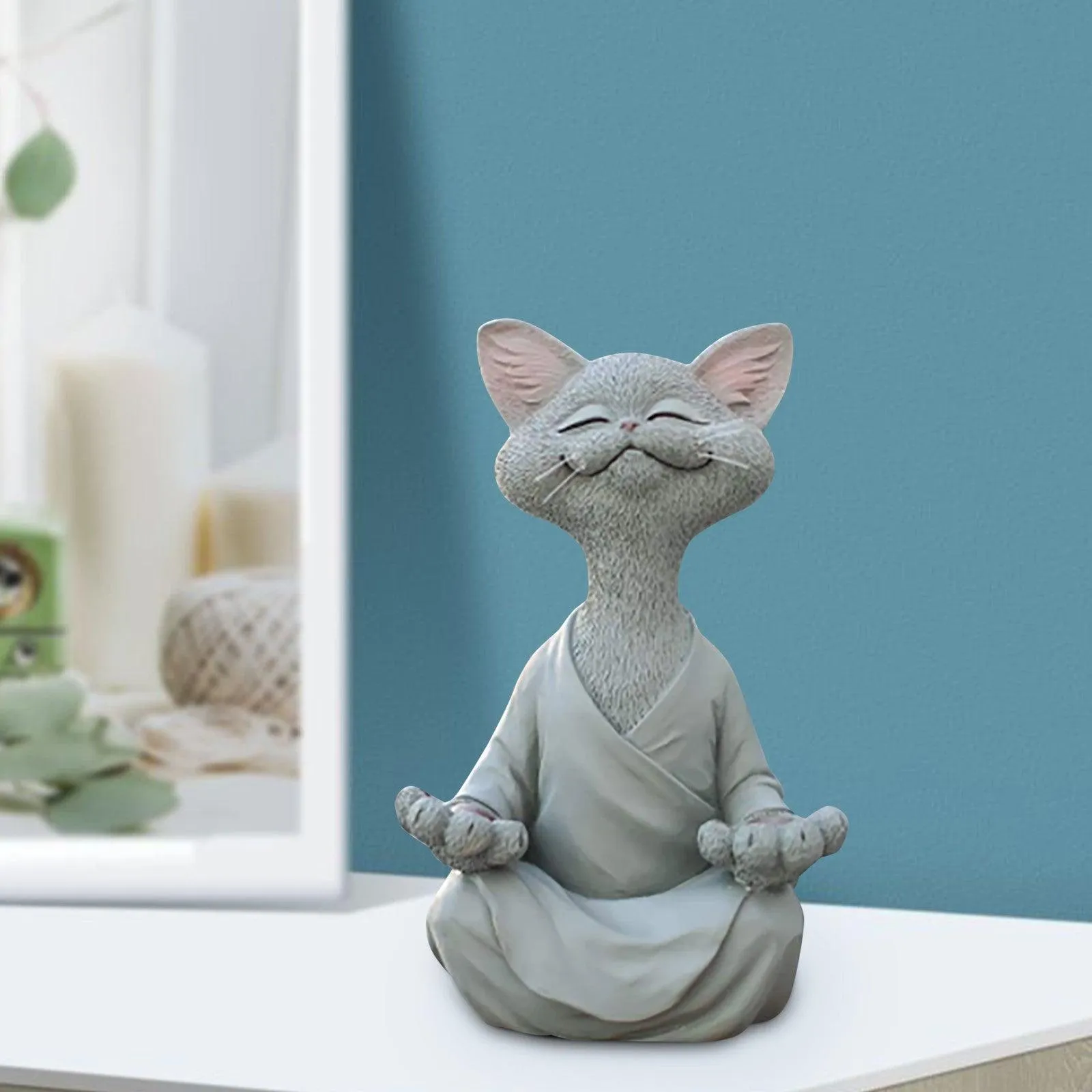 Whimsical Buddha Cat Figurine