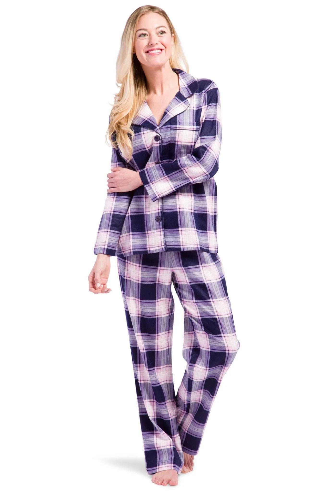 Women's EcoFlannel™ Full Length Plaid Pajama Set with Gift Box