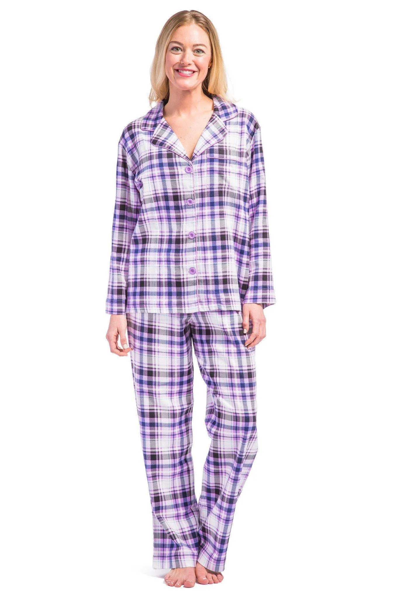 Women's EcoFlannel™ Full Length Plaid Pajama Set with Gift Box