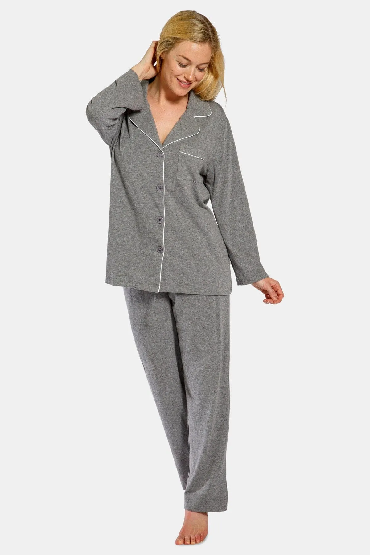 Women's Full Length Jersey Pajama Set with Gift Box