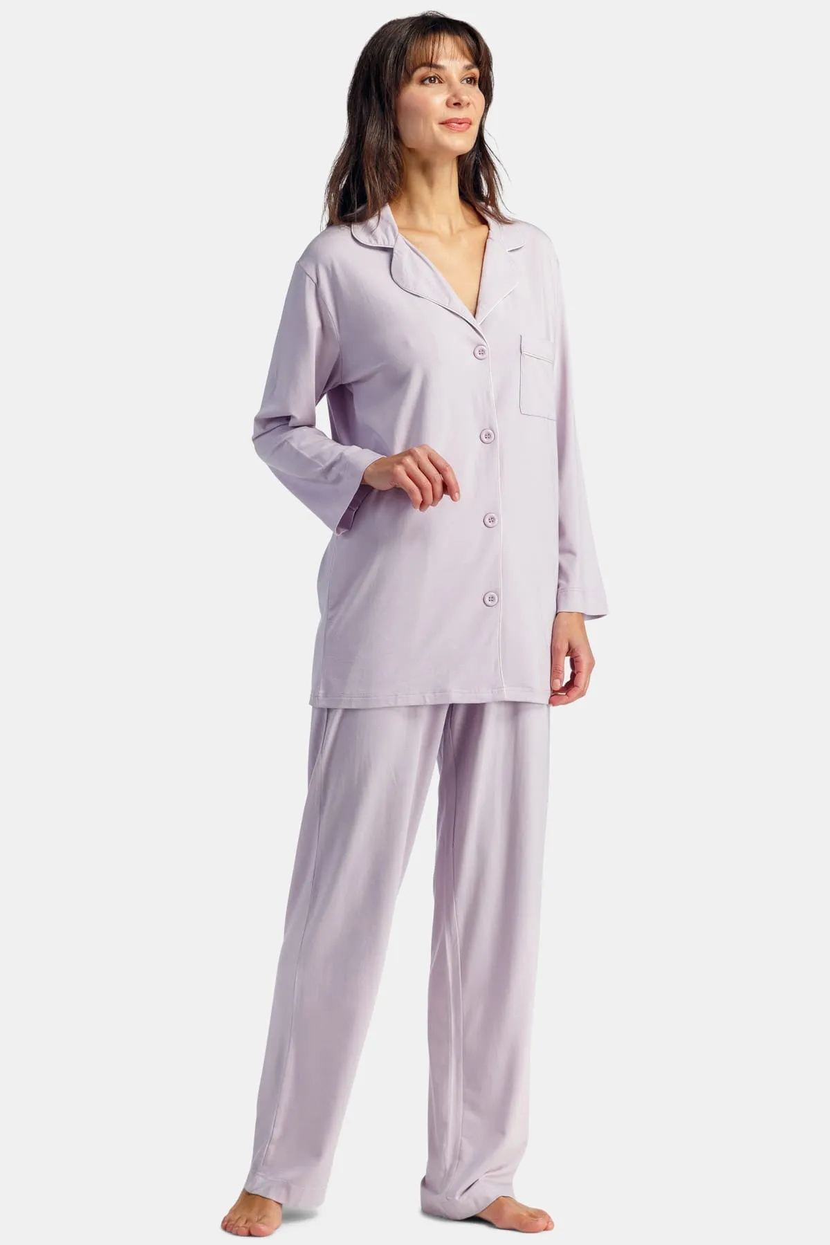 Women's Full Length Jersey Pajama Set with Gift Box