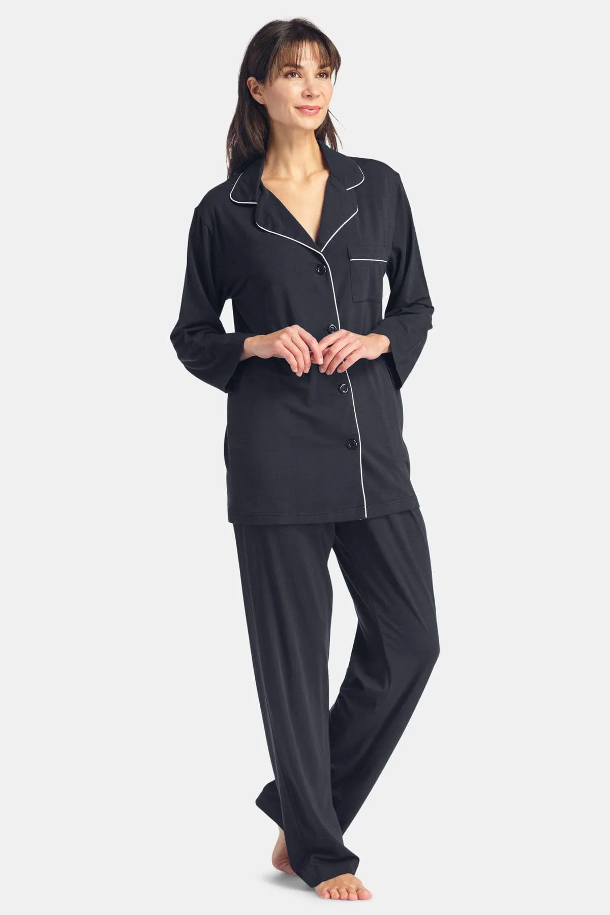 Women's Full Length Jersey Pajama Set with Gift Box