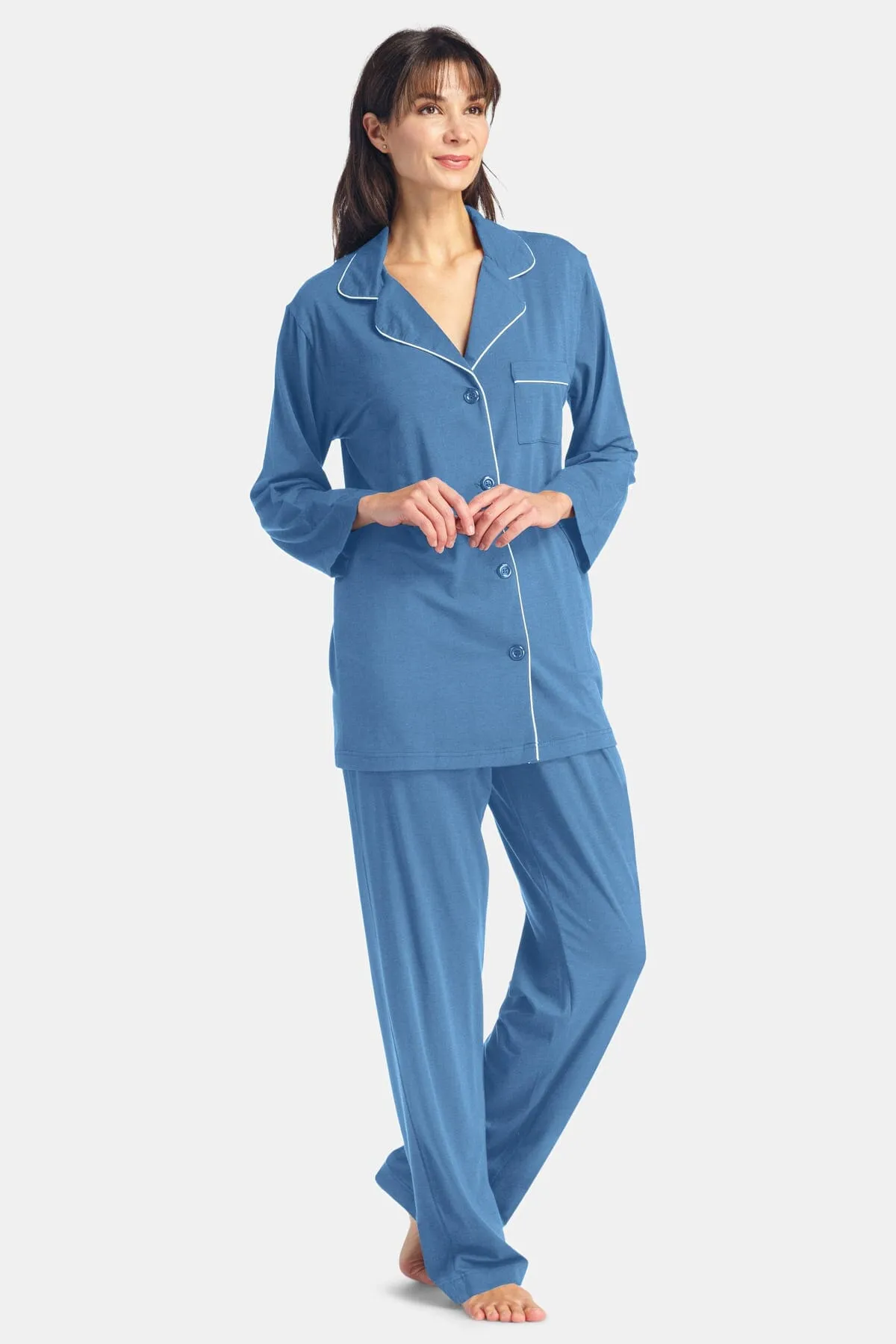 Women's Full Length Jersey Pajama Set with Gift Box