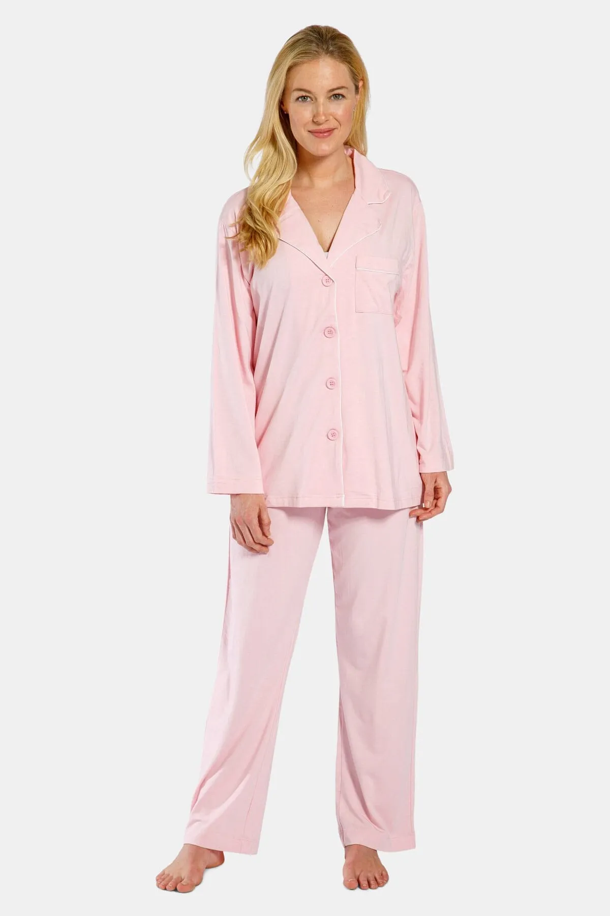 Women's Full Length Jersey Pajama Set with Gift Box