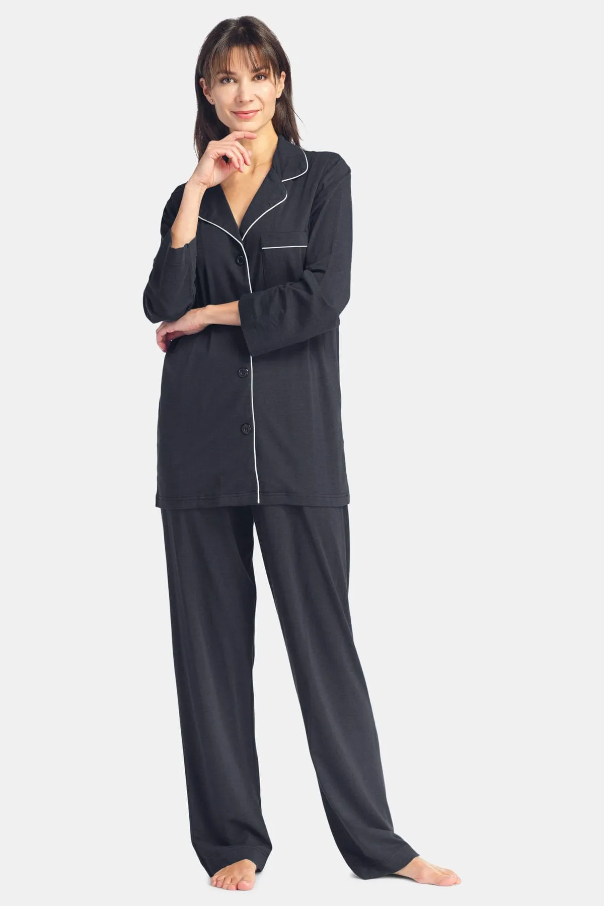 Women's Full Length Jersey Pajama Set with Gift Box