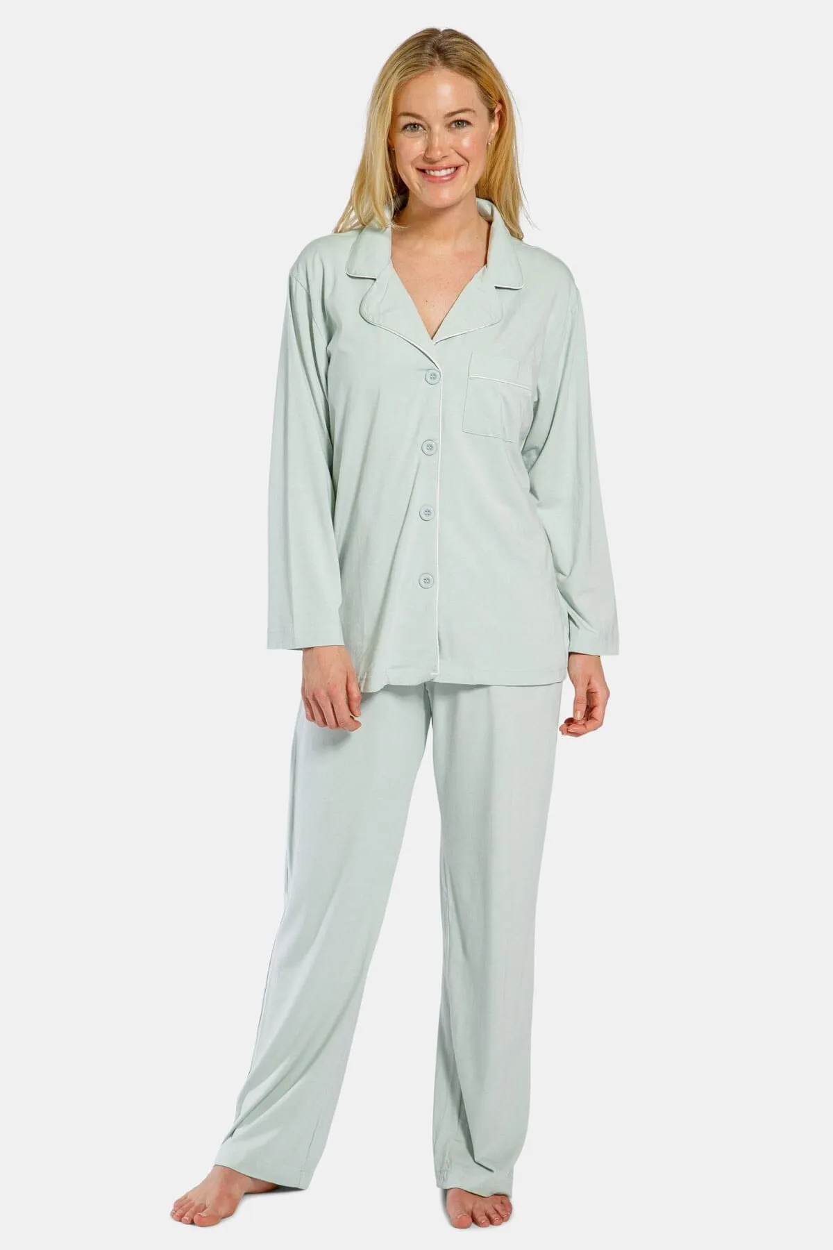 Women's Full Length Jersey Pajama Set with Gift Box