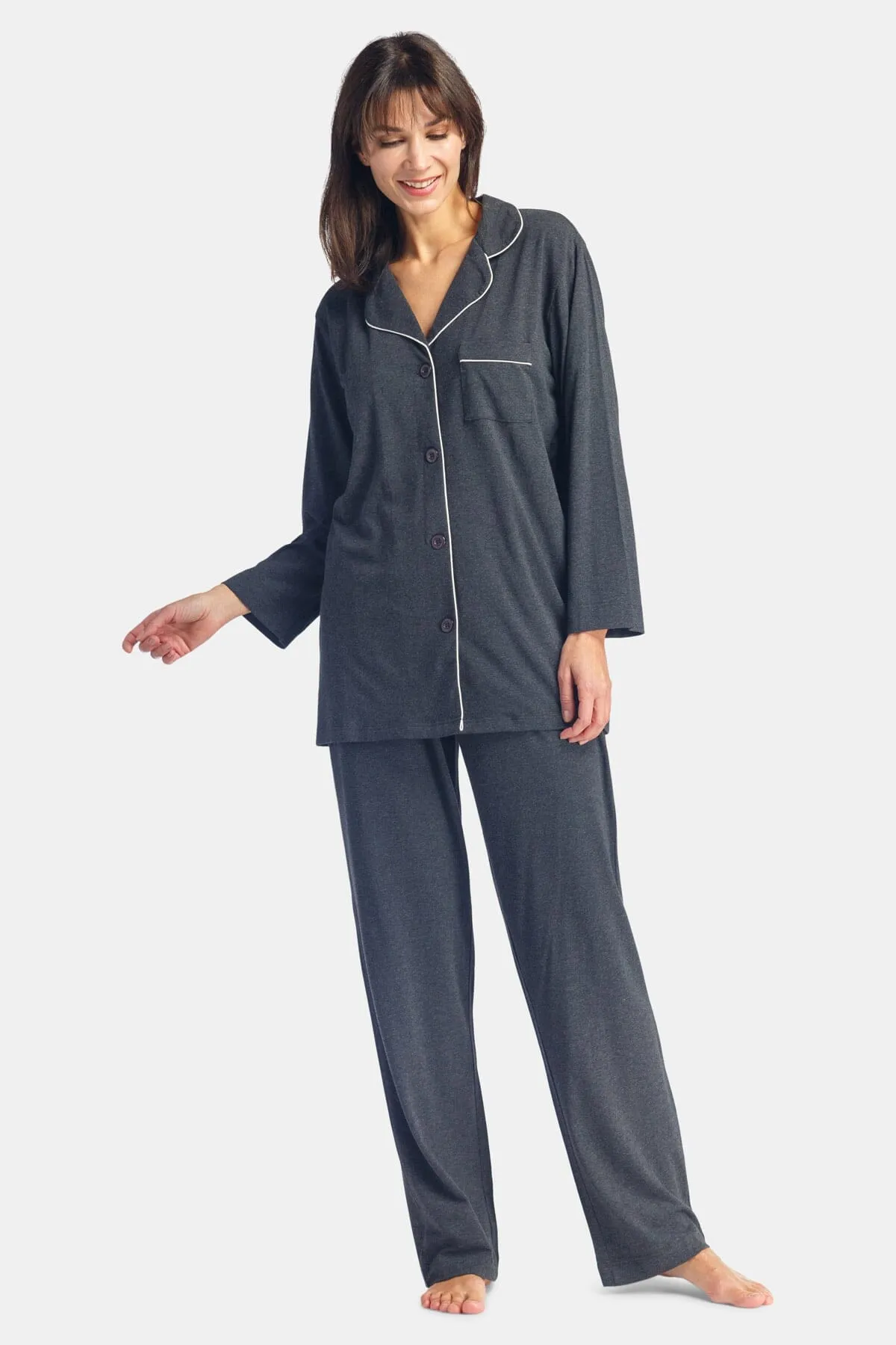 Women's Full Length Jersey Pajama Set with Gift Box