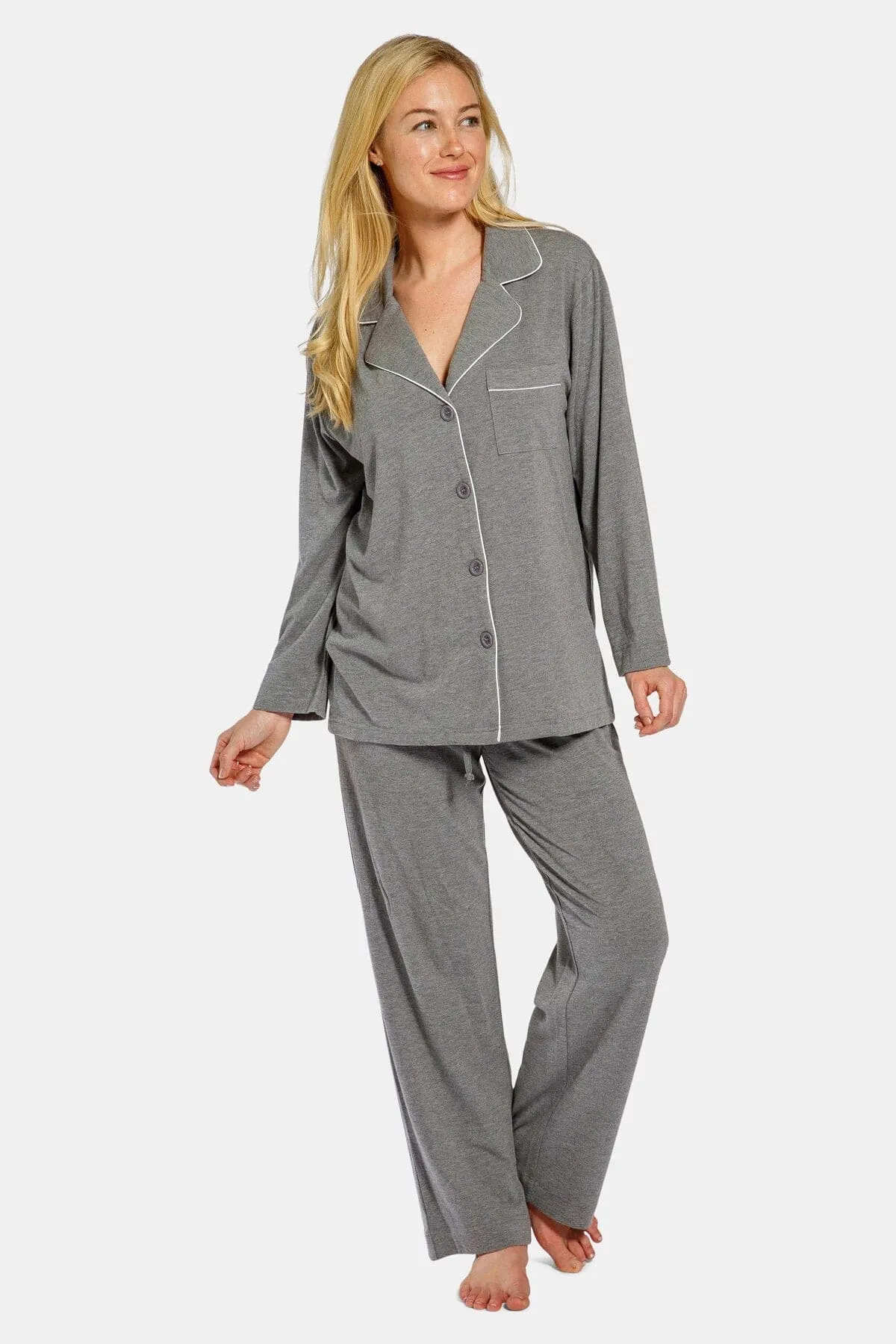 Women's Full Length Jersey Pajama Set with Gift Box