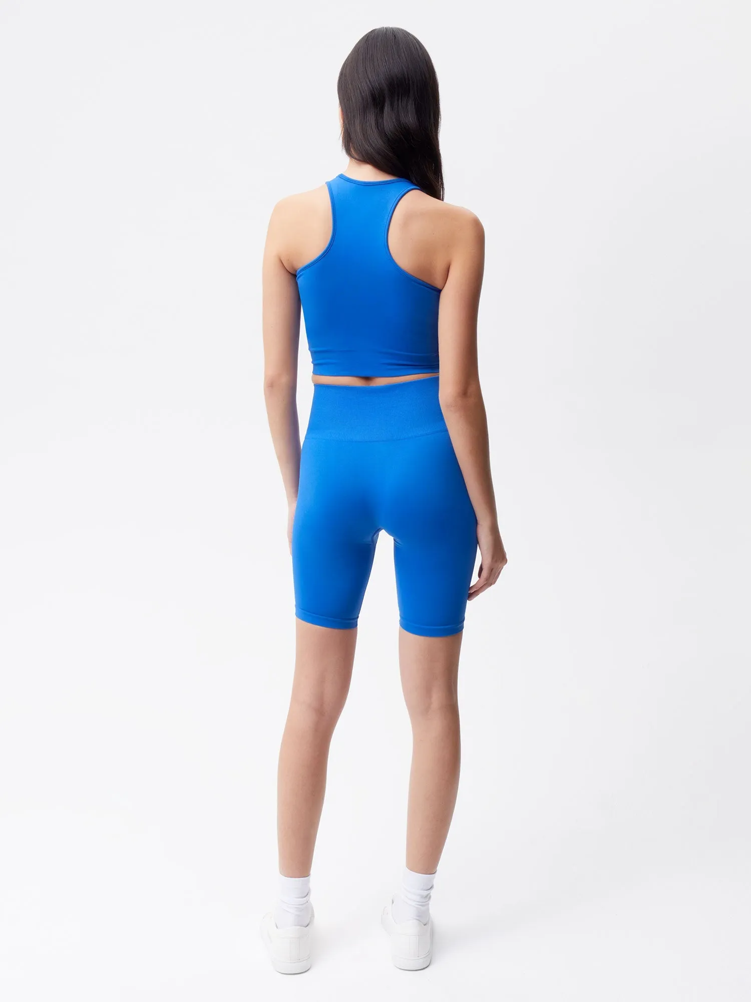 Women's Plant-Stretch Compressive Cycle Shorts—Cobalt Blue