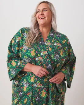 Woodland Critters - Flannel Robe - Fern